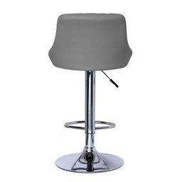 Banqueta Milano Carmel Estofada Giratória c/ Regulagem - Cinza - 4