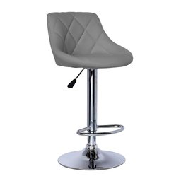 Banqueta Milano Carmel Estofada Giratória c/ Regulagem - Cinza - 1