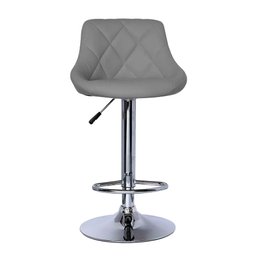 Banqueta Milano Carmel Estofada Giratória c/ Regulagem - Cinza - 3