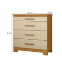 Ver imagem 3 de Cômoda para Quarto 4 Gavetas 90,4cm com Organizador de Jóias Dakota Marrom/Carvalho Americano/Off White