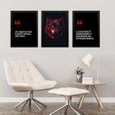 Ver imagem 2 de Kit 3 Quadros Motivacionais Empresa Objetivo Lobo 45x34cm - com Vidro:moldura Branca
