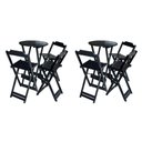 Ver imagem 1 de Kit 2 Conjuntos De Mesa Bistrô Dobravel Em Madeira Maciça Com 3 Banquetas Altas - Preto - Preto
