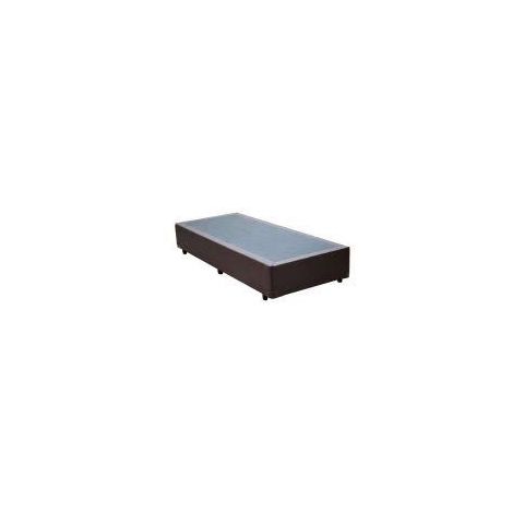 Cama (Box Solteiro+Colchão D33) 88x188x17 Suede Marrom