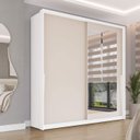 Ver imagem 1 de Guarda Roupa Casal com 2 Portas de Correr 2 Gavetas e Espelho 240849 Linha Porto Politorno Móveis