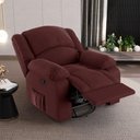 Ver imagem 3 de Poltrona do Papai Reclinável Sala de Cinema Barcelona Glider Manual Giratória Usb Veludo Vinho