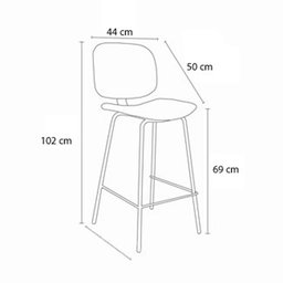 Kit 2 Banquetas Altas Barueri Rivatti Preta Base Aço - 5