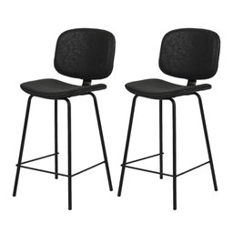 Kit 2 Banquetas Altas Barueri Rivatti Preta Base Aço - 1