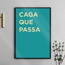 Ver imagem 1 de Quadro Divertido para Banheiro - Frase 24x18cm - com Vidro:moldura Preta