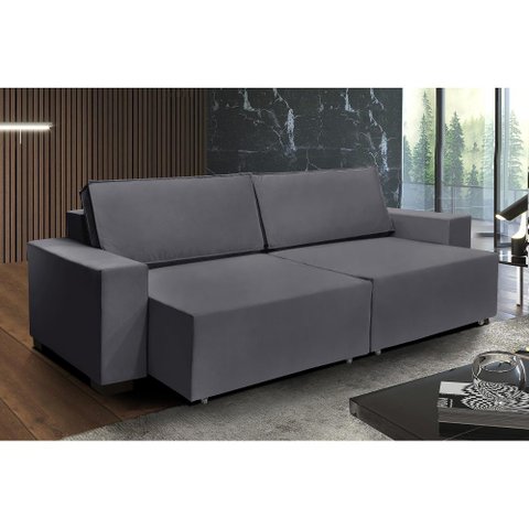 Sofá Dallas 2.90m Retrátil - Chumbo