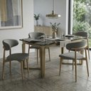 Ver imagem 2 de Cadeira Sala de Jantar Siena Estofada Base Madeira Tecido Cinza - Sallar Home