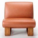 Ver imagem 4 de Poltrona Lusso Estofada Design Moderno Estrutura Madeira Cor Champagne Tecido Corino Caramelo