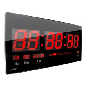 Relógio Parede Led Digital Grande 46cm Termômetro Data L2