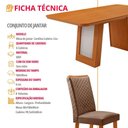 Ver imagem 4 de Conjunto de Jantar Carolina Laminado 6 Lugares Tampo MDF Canto Copo Cadeiras Lira Capuccino Off