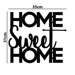 Placas Quadros Decorativos Home Sweet Home 3D em MDF 3mm - Preto - 4