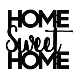 Placas Quadros Decorativos Home Sweet Home 3D em MDF 3mm - Preto - 1