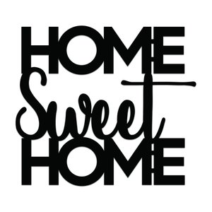 Placas Quadros Decorativos Home Sweet Home 3D em MDF 3mm - Preto