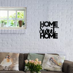 Placas Quadros Decorativos Home Sweet Home 3D em MDF 3mm - Preto - 3