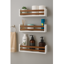 Ver imagem 1 de Kit 3 Prateleira Branca para Banheiro Mdf Cedrinho - 40x10cm