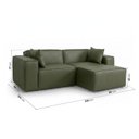 Ver imagem 3 de Conjunto Sofá 220cm e Puff 80cm Baobá CabeCasa MadeiraOriginals Verde Courino Musgo