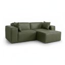 Ver imagem 2 de Conjunto Sofá 220cm e Puff 80cm Baobá CabeCasa MadeiraOriginals Verde Courino Musgo