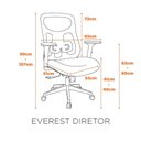 Ver imagem 5 de Cadeira Escritório Ergonômica NR17 Tela Mesh Base Giratória Apoio Lombar Braços Ajustáveis Gelo
