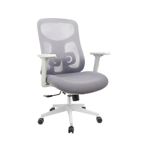 Cadeira Escritório Ergonômica NR17 Tela Mesh Base Giratória Apoio Lombar Braços Ajustáveis Gelo