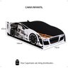 Cama Infantil Carro Drift Mini Cama Mdf Segura Decoração Quarto Menino - Branco/preto - Rpm Mó - 4