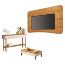 Ver imagem 1 de Painel Suspenso Armony Cinamomo com Mesa de Centro Liz e Aparador Fiero Off White Cinamomo - Hb Mó