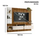 Ver imagem 3 de Painel para Tv Suspenso Intense Lukaliam até 55 Polegadas Efeito Ripado Freijó-off White