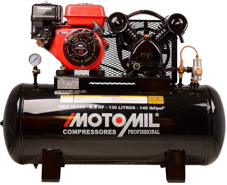 Compressor de Ar a Gasolina 5,5 Hp Cmv 15 / 130 Litros - Motomil - 3