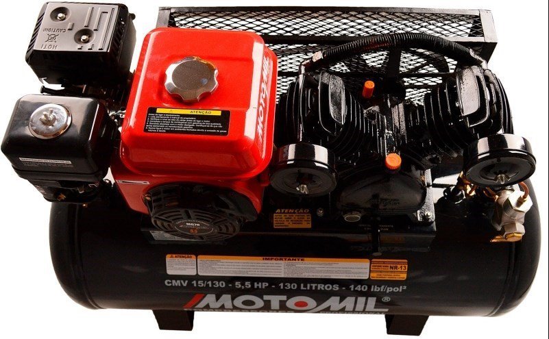 Compressor de Ar a Gasolina 5,5 Hp Cmv 15 / 130 Litros - Motomil - 4