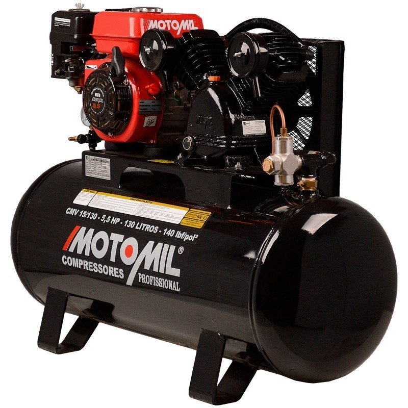 Compressor de Ar a Gasolina 5,5 Hp Cmv 15 / 130 Litros - Motomil