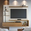 Ver imagem 1 de Home Suspenso Maragogi para TV até 58 Polegadas 180cm MDP Off White Freijó Colibri Móveis