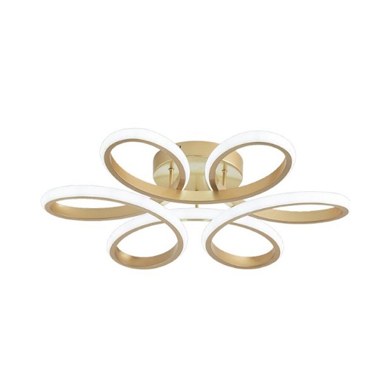 Plafon Moderno Dourado 50cm Led 48w 3 em 1 Bivolt Paris Luz Plafon Moderno Dourado 50cm Led 48w 3 em 1 Bivolt Paris Luz