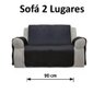 Manta Preta Para Sofá 2 Lugares Capa Case Impermeável - 2