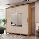 Ver imagem 3 de Guarda Roupa Casal 228cm Portas Correr Com Espelho Monte Carlo RV Móveis Cinamomo/Off White