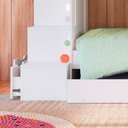 Ver imagem 3 de Treliche Infantil Solteiro com 05 Nichos e Cama Auxiliar Branco Grady Jm Móveis
