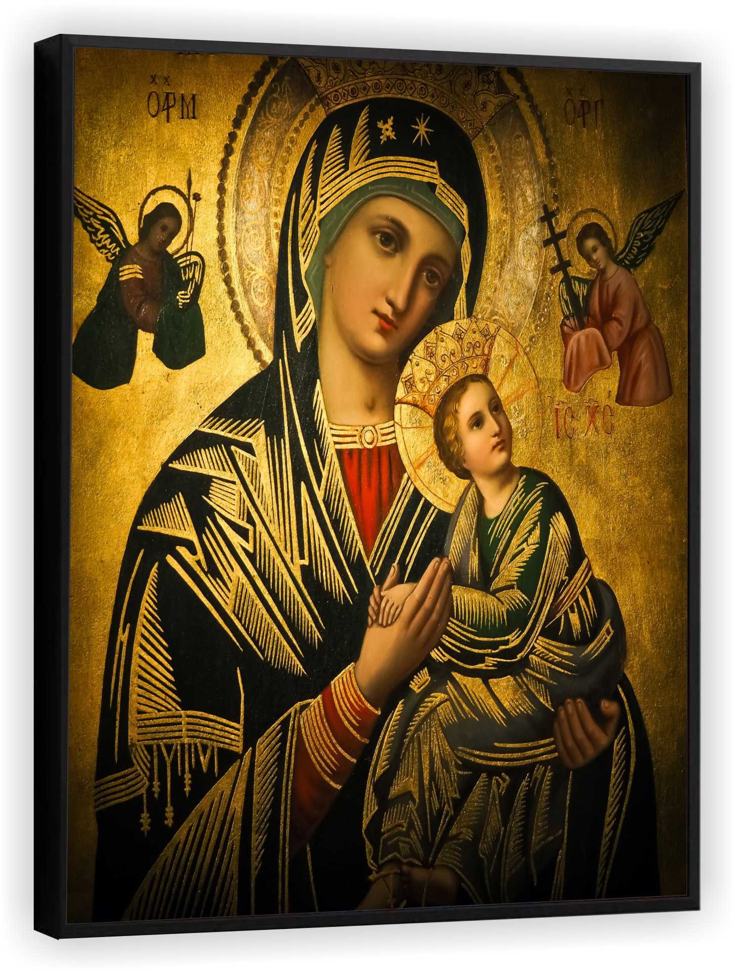 Quadro Decorativo Canvas Filete Nossa Senhora do Socorro Jesus Cristo Gg