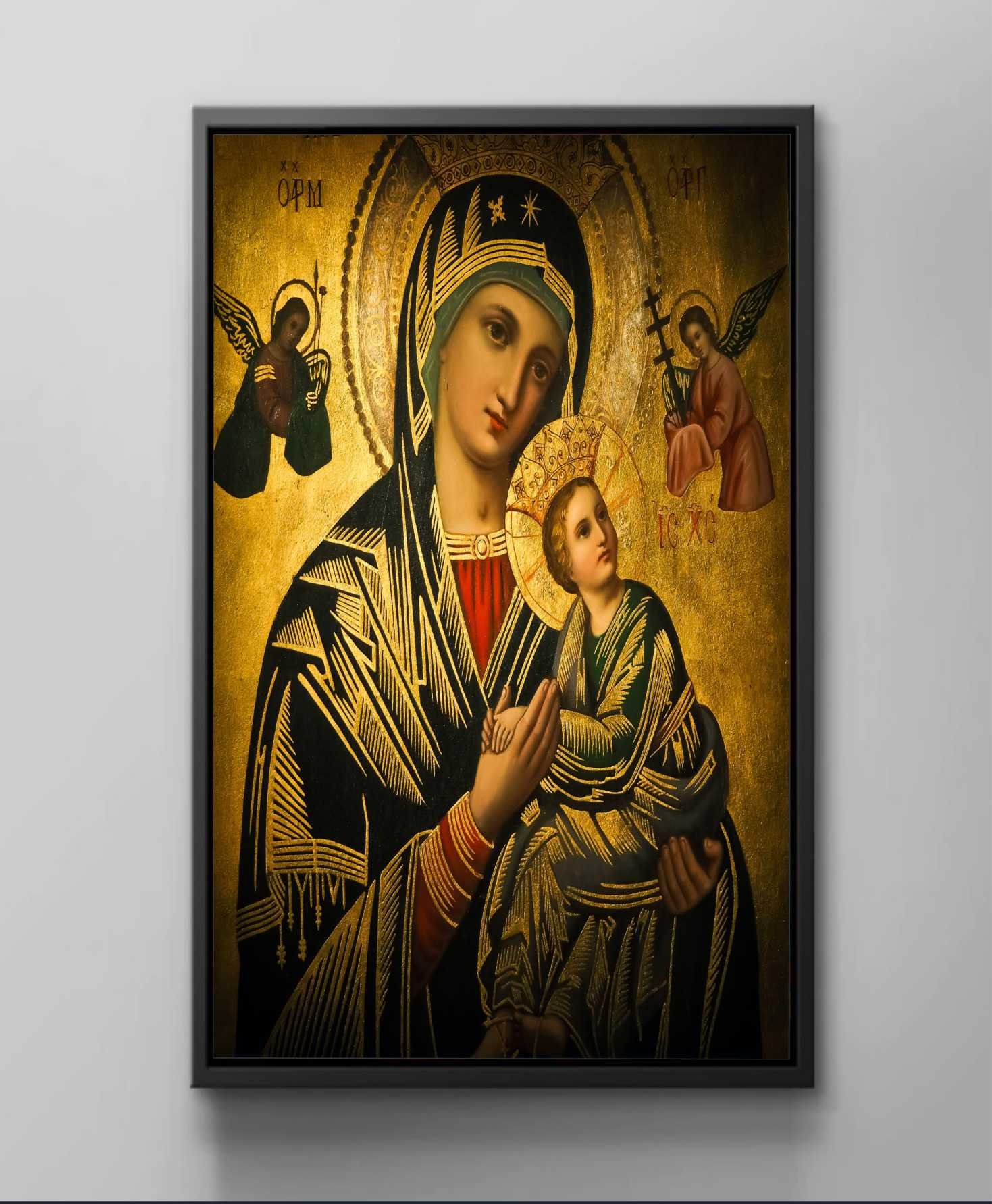 Quadro Decorativo Canvas Filete Nossa Senhora do Socorro Jesus Cristo Gg - 3