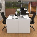 Ver imagem 2 de Estação Trabalho Plataforma 120x60 2 Lugares C/ Gav Netmobil - Branco