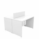 Ver imagem 4 de Estação Trabalho Plataforma 120x60 2 Lugares C/ Gav Netmobil - Branco