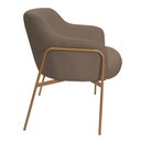 Ver imagem 7 de Kit 02 Poltronas Decorativas Jade Base Aço Ouro Fosco Bouclé Marrom - Nexta Casa