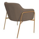 Ver mais imagens de Kit 02 Poltronas Decorativas Jade Base Aço Ouro Fosco Bouclé Marrom - Nexta Casa