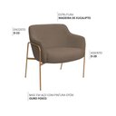 Ver imagem 3 de Kit 02 Poltronas Decorativas Jade Base Aço Ouro Fosco Bouclé Marrom - Nexta Casa