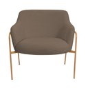 Ver imagem 6 de Kit 02 Poltronas Decorativas Jade Base Aço Ouro Fosco Bouclé Marrom - Nexta Casa