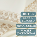 Ver imagem 3 de Conjunto de Lencol Casal King Size Pérola 400 Fios Toque Super Macio Supreme:palha