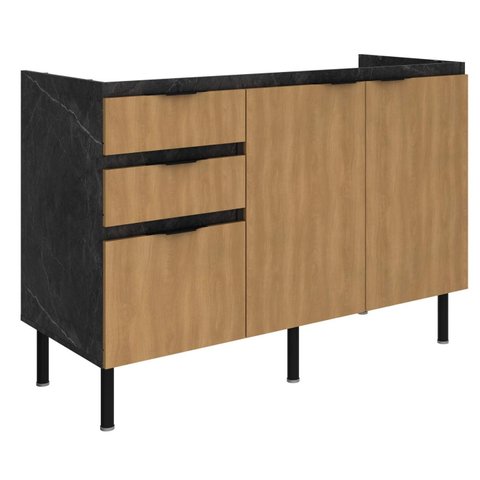 Balcão de Cozinha 120cm 2 Portas e 3 Gavetas Nanda Tecnomóbili