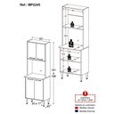 Ver imagem 3 de Paneleiro 63cm 4 Portas para Micro-ondas Xangai Multimóveis Mp2245 Branco