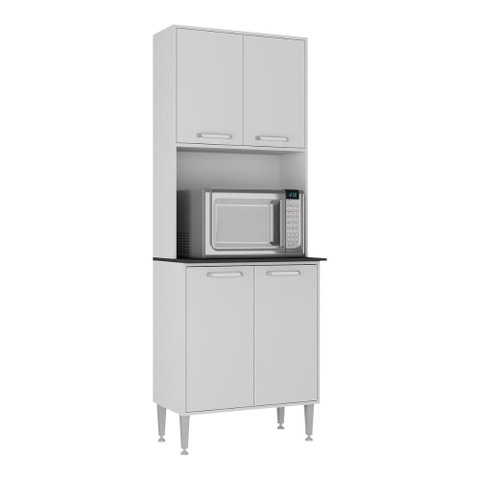 Paneleiro 63cm 4 Portas para Micro-ondas Xangai Multimóveis Mp2245 Branco