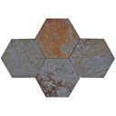 Ver imagem 3 de Revestimento Pedra Natural Piato Esagonale 15x17cm Aronne Cinza/Ferrugem